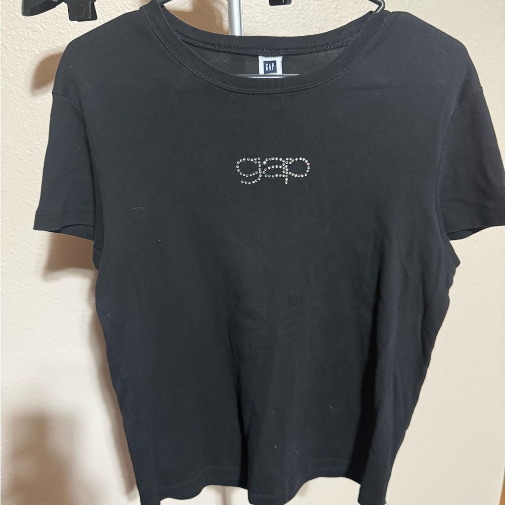 GAP Black‎ Tee with Rhinestone Detail
